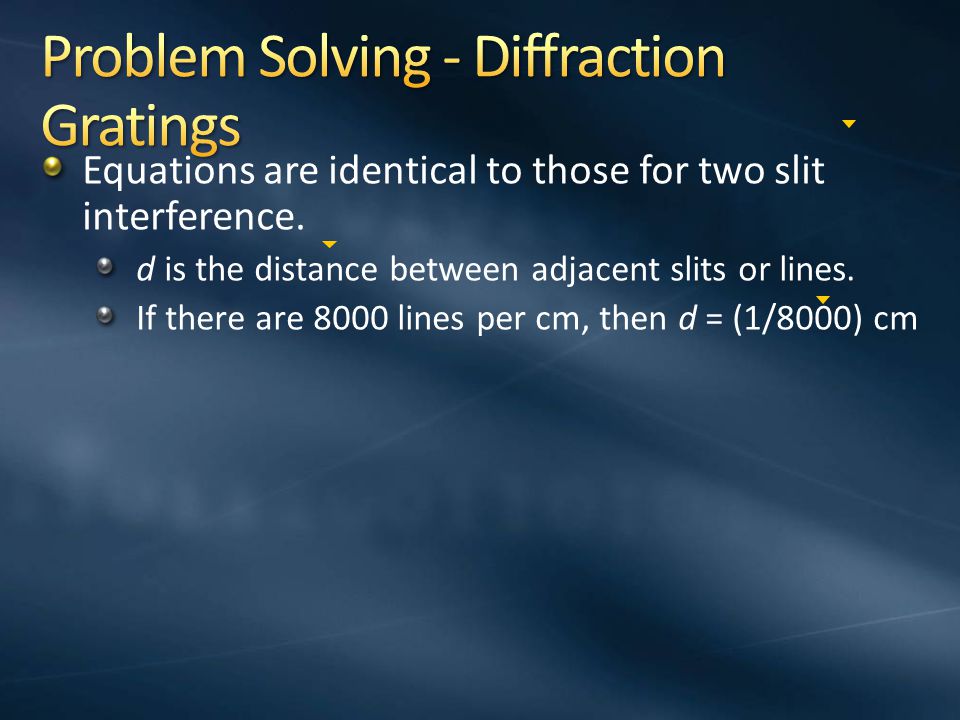 Problem Solving - Diffraction Gratings