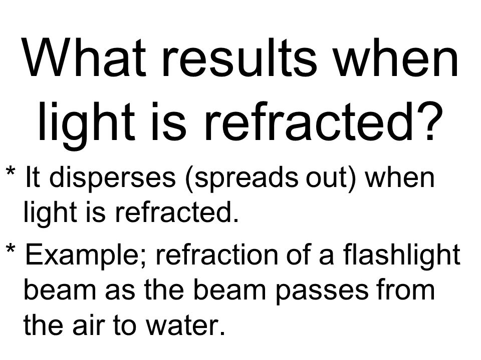 What results when light is refracted