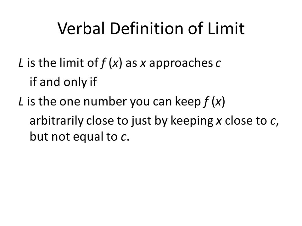 Verbal Definition of Limit