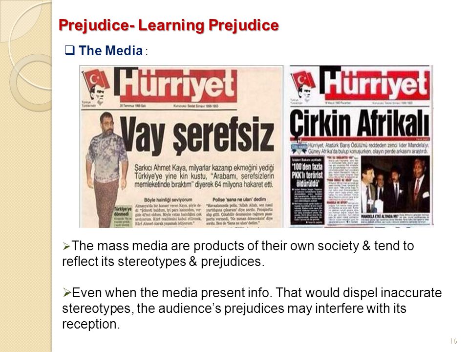 prejudice in the media