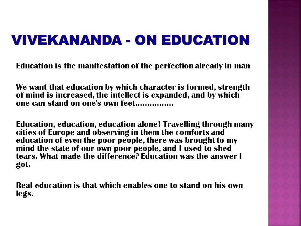 VIVEKANANDA - on education