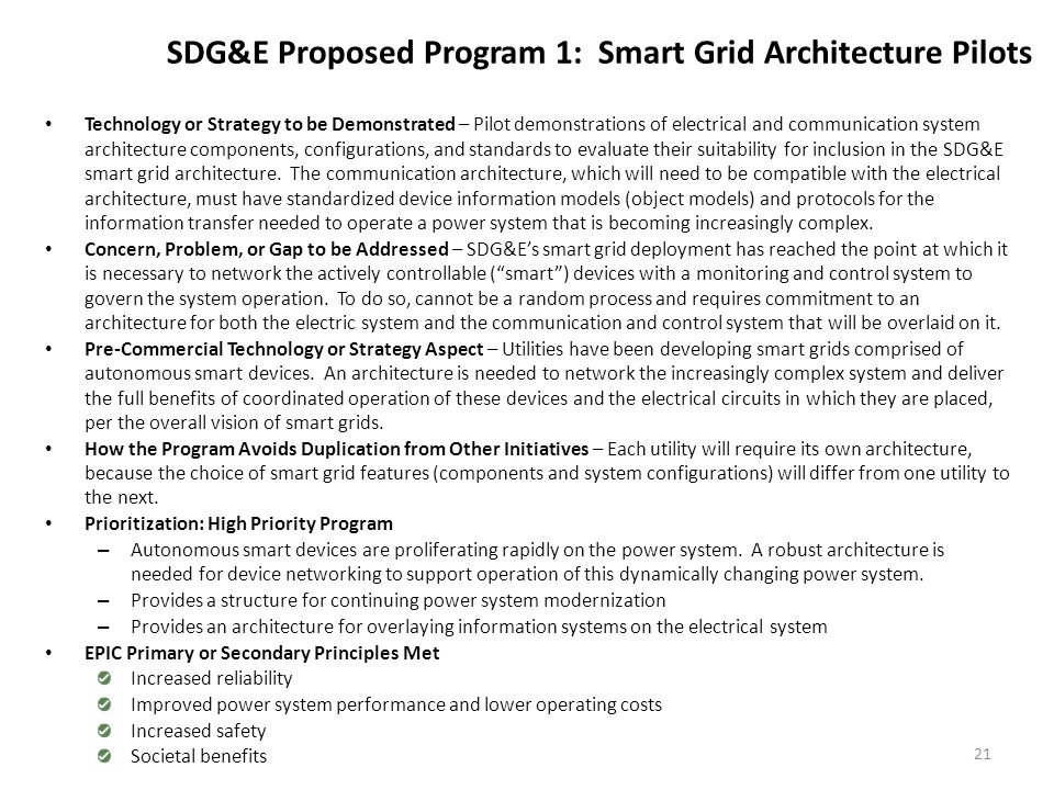 SDG&E Proposed Program 2: Distributed Control for Smart Grids