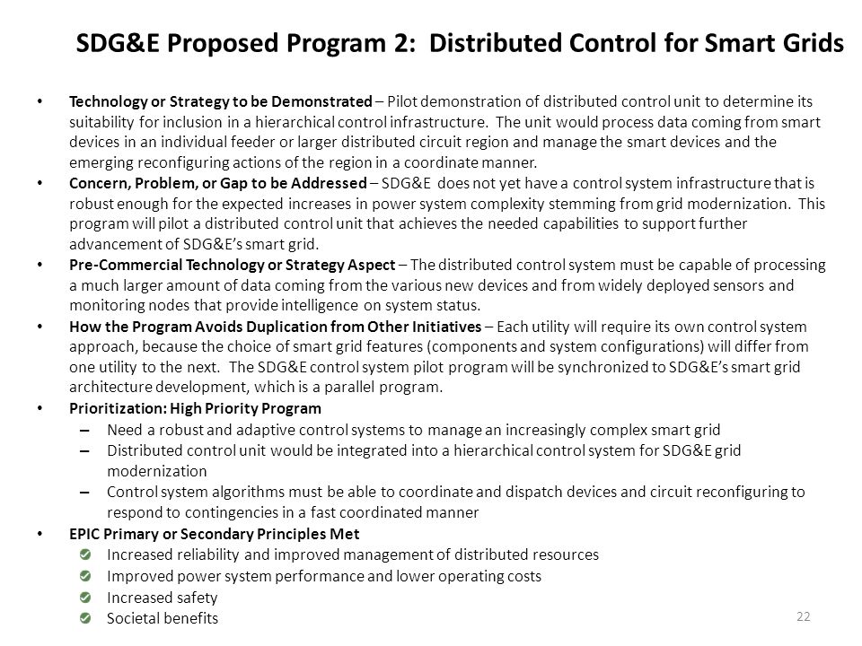 SDG&E Proposed Program 3: Smart Distribution Circuit