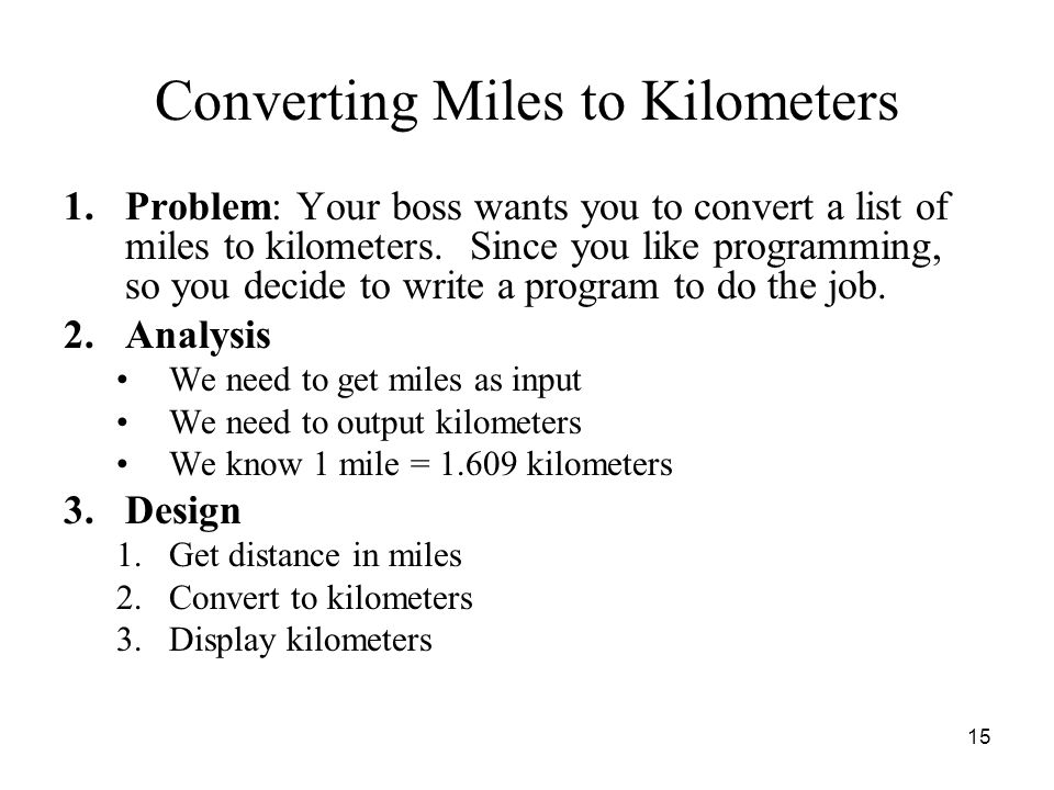 Converting Miles to Kilometers