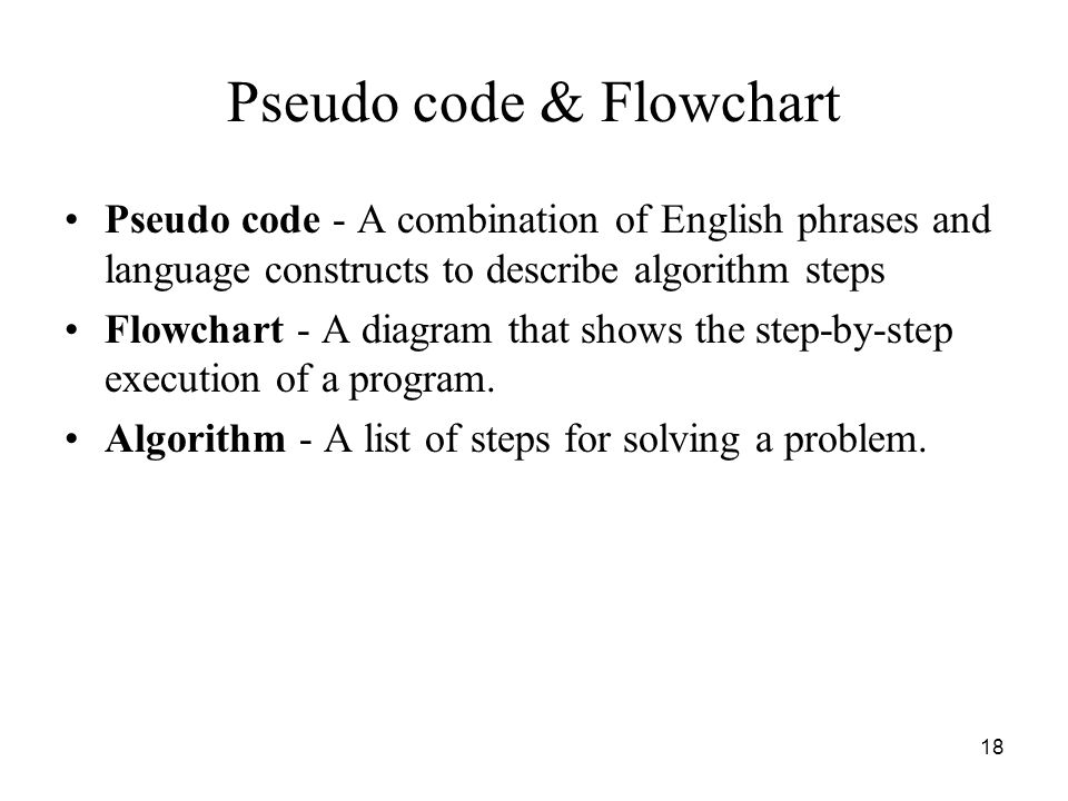 Pseudo code & Flowchart