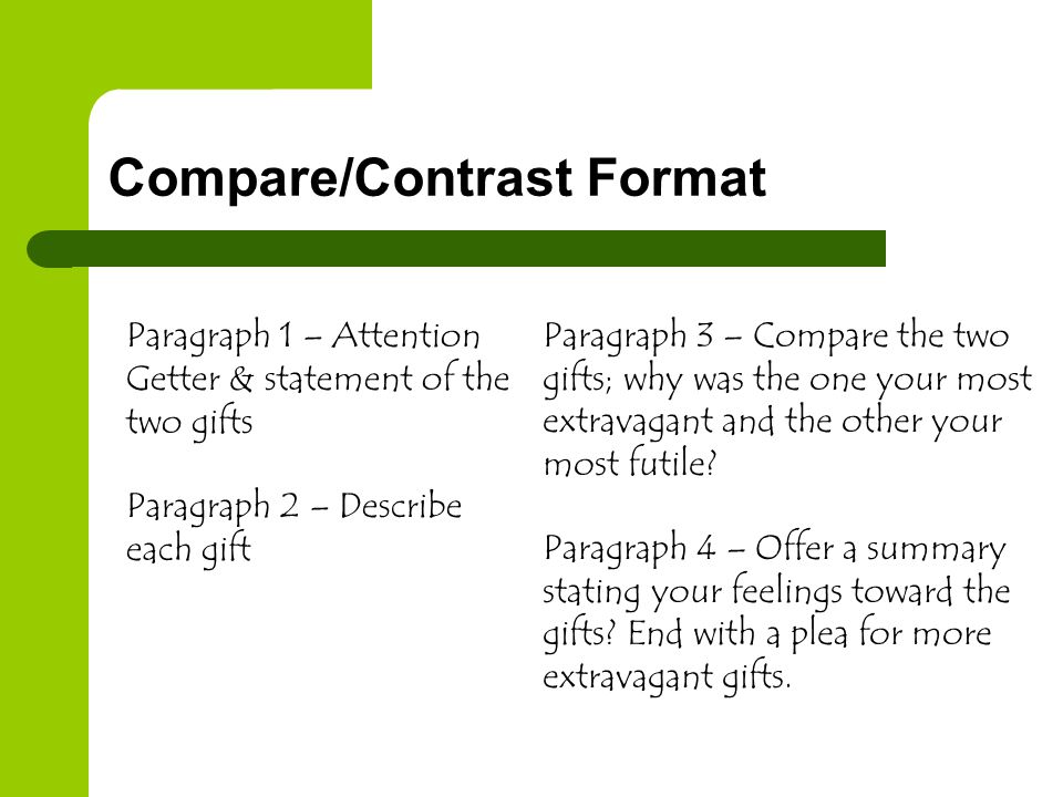 Compare/Contrast Format