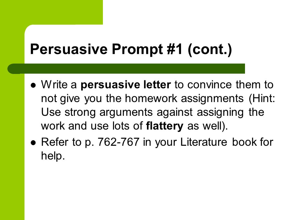Persuasive Prompt #1 (cont.)