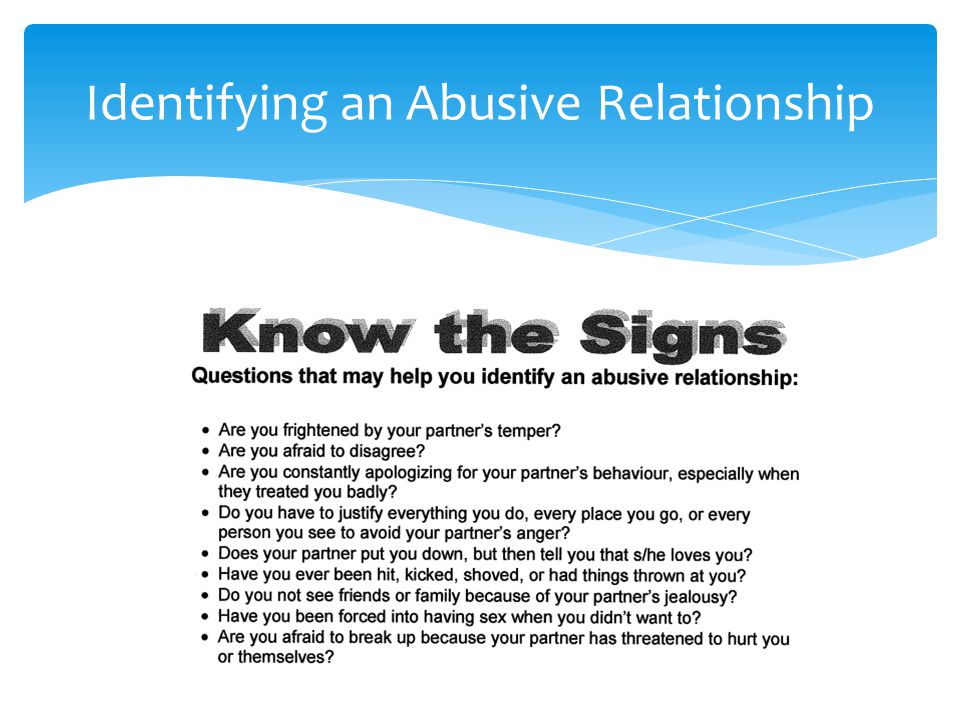 Identifying an Abusive Relationship