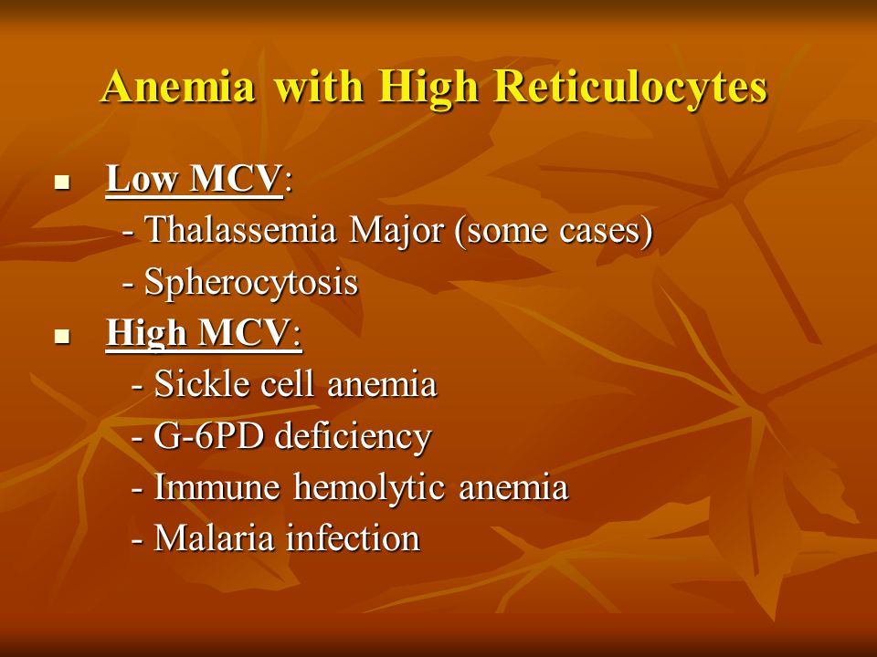 Anemia with High Reticulocytes