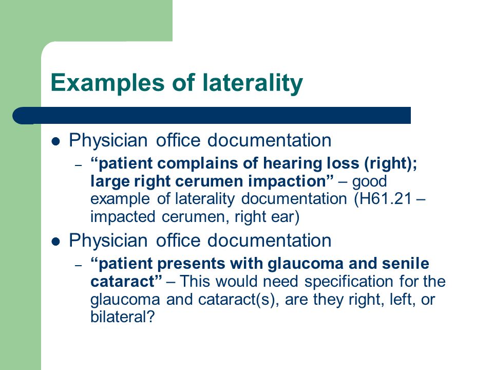Examples of laterality