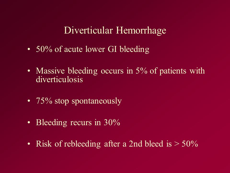Diverticular Hemorrhage