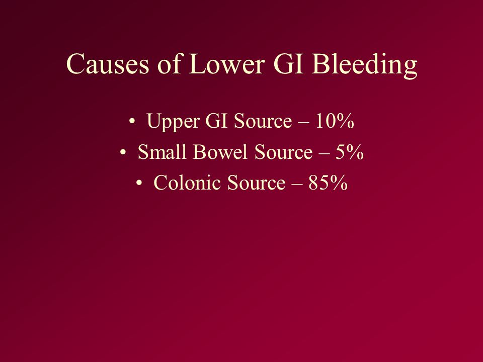 Causes of Lower GI Bleeding