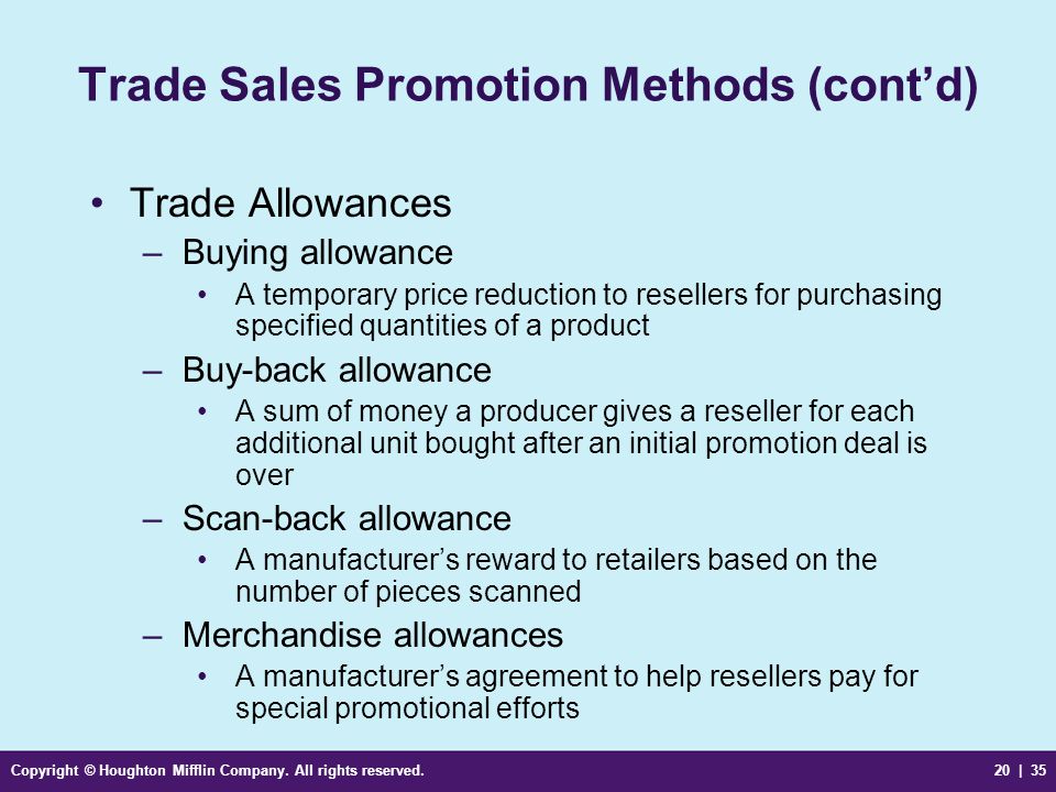 trade sales promotion method
