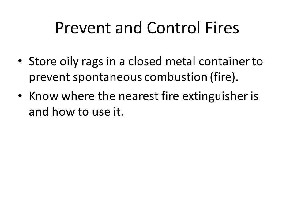 Prevent and Control Fires