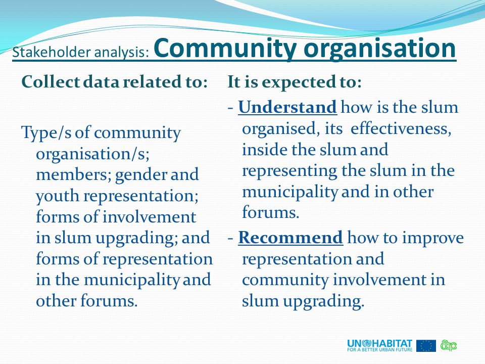 Stakeholder analysis: Community organisation