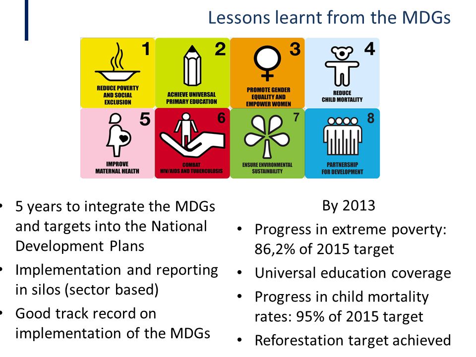 Lessons learnt from the MDGs