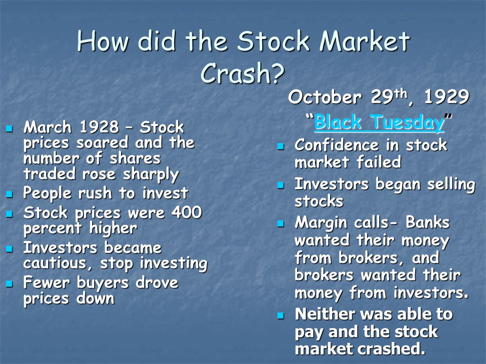 How did the Stock Market Crash