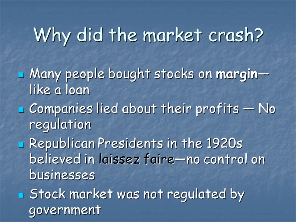 Why did the market crash
