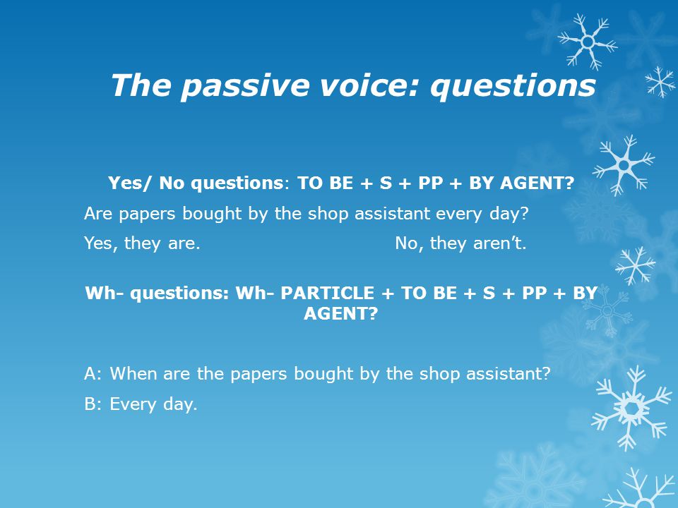 Passive voice вопросы