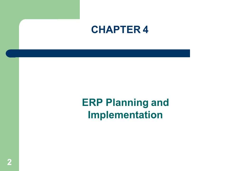 ERP Planning and Implementation