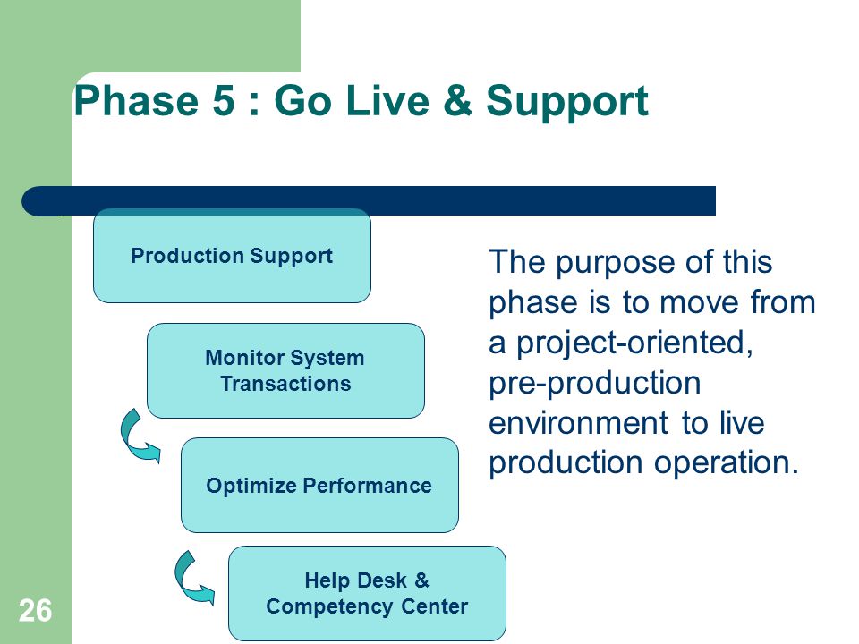 Phase 5 : Go Live & Support