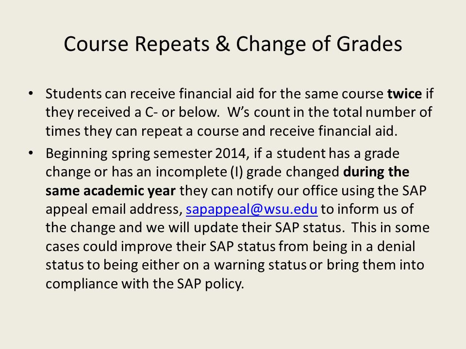 Course Repeats & Change of Grades