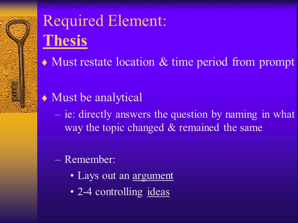 Required Element: Thesis