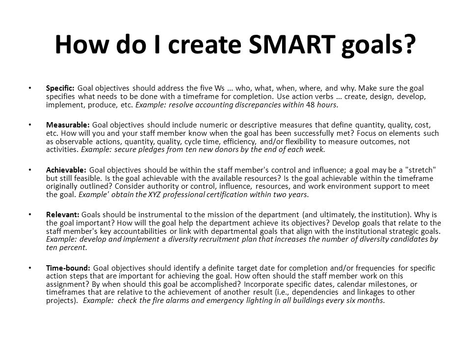 How do I create SMART goals