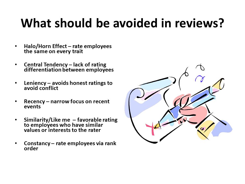 What should be avoided in reviews