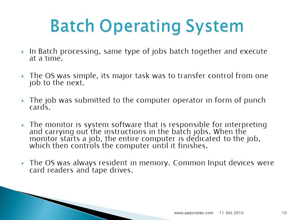 batch processing operating system example