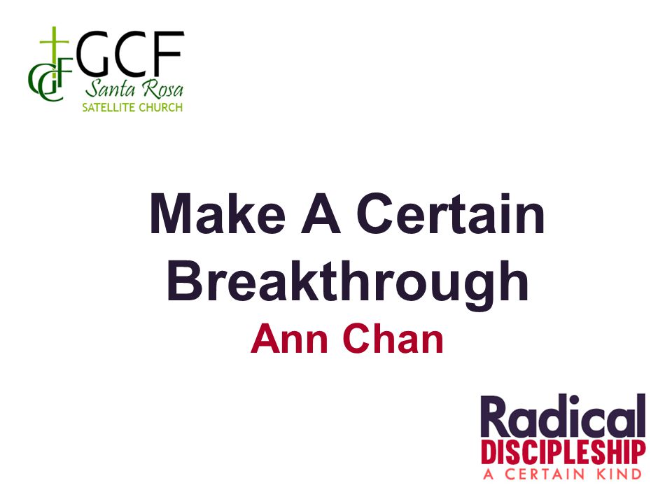 Make A Certain Breakthrough Ann Chan