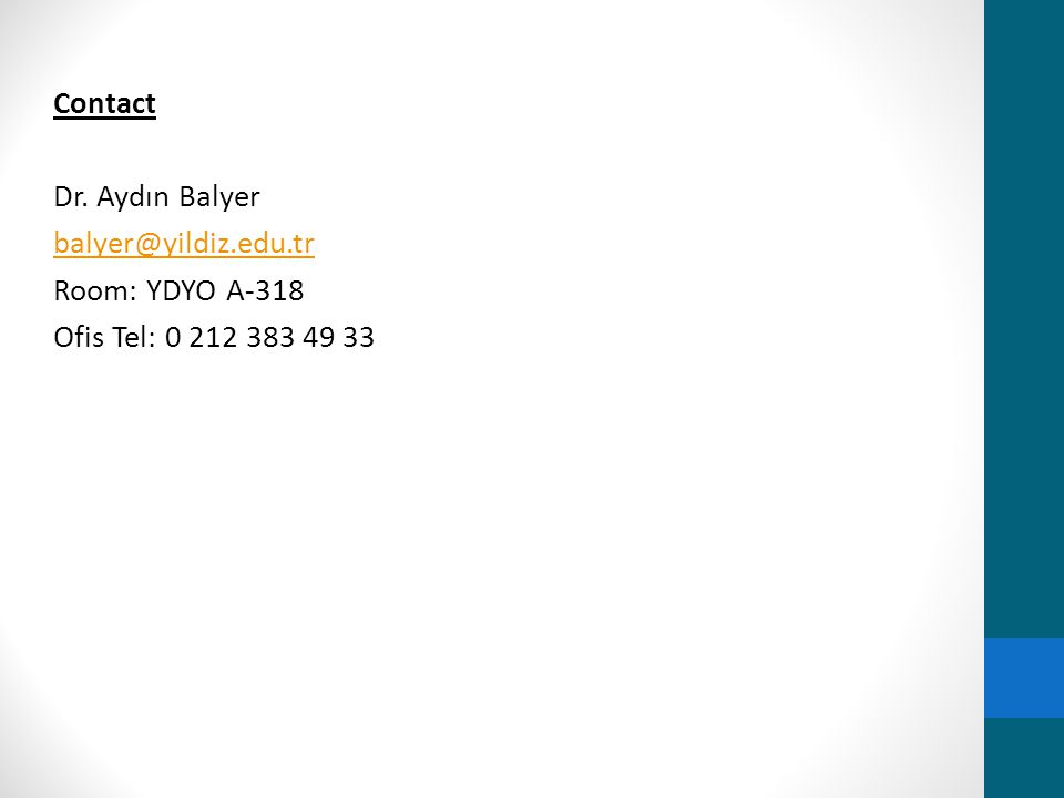 Contact Dr. Aydın Balyer edu