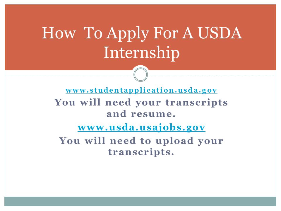 How To Apply For A USDA Internship