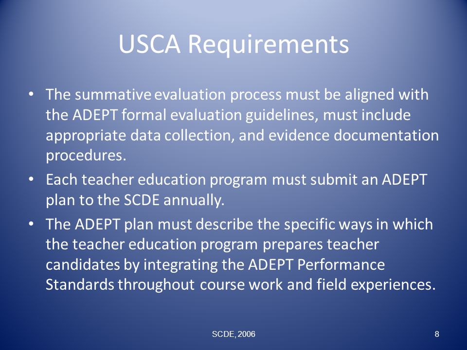 USCA Requirements