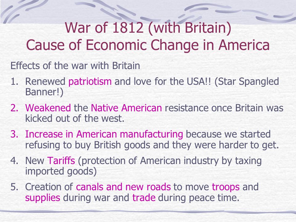 Causes Of The War Of 1812 Chart