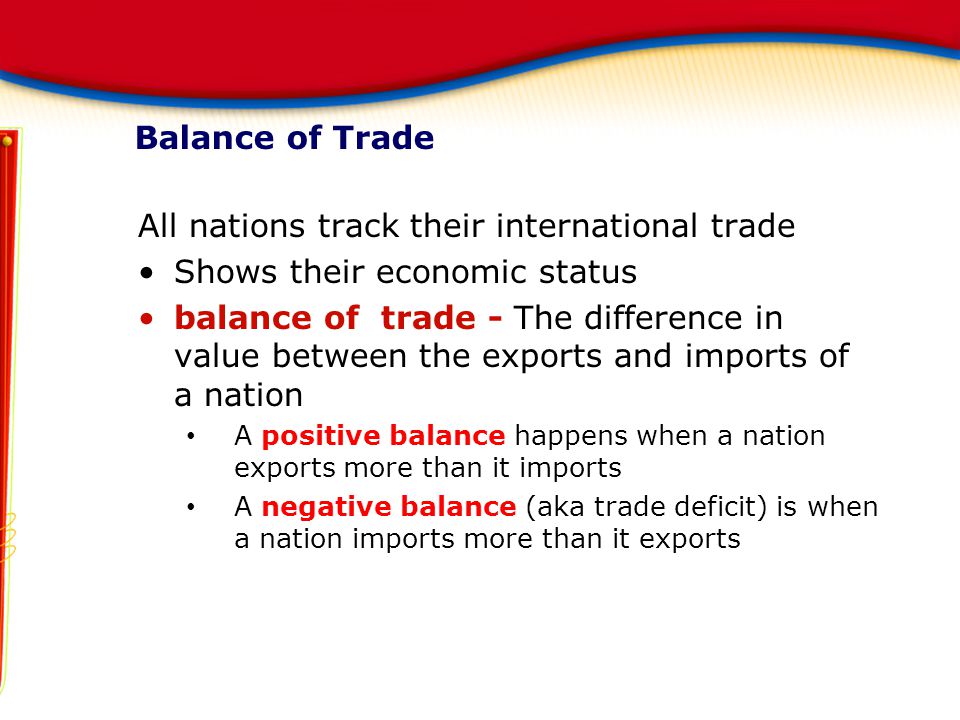 All nations track their international trade