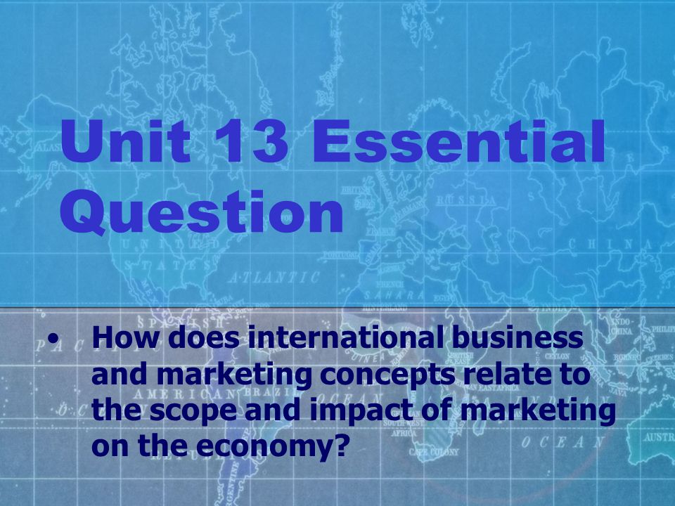Unit 13 Essential Question