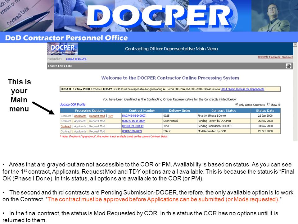 Docper Contractor Online Processing System Ppt Video Online Download Docper Contractor Online Processing System Ppt Video Online Download
