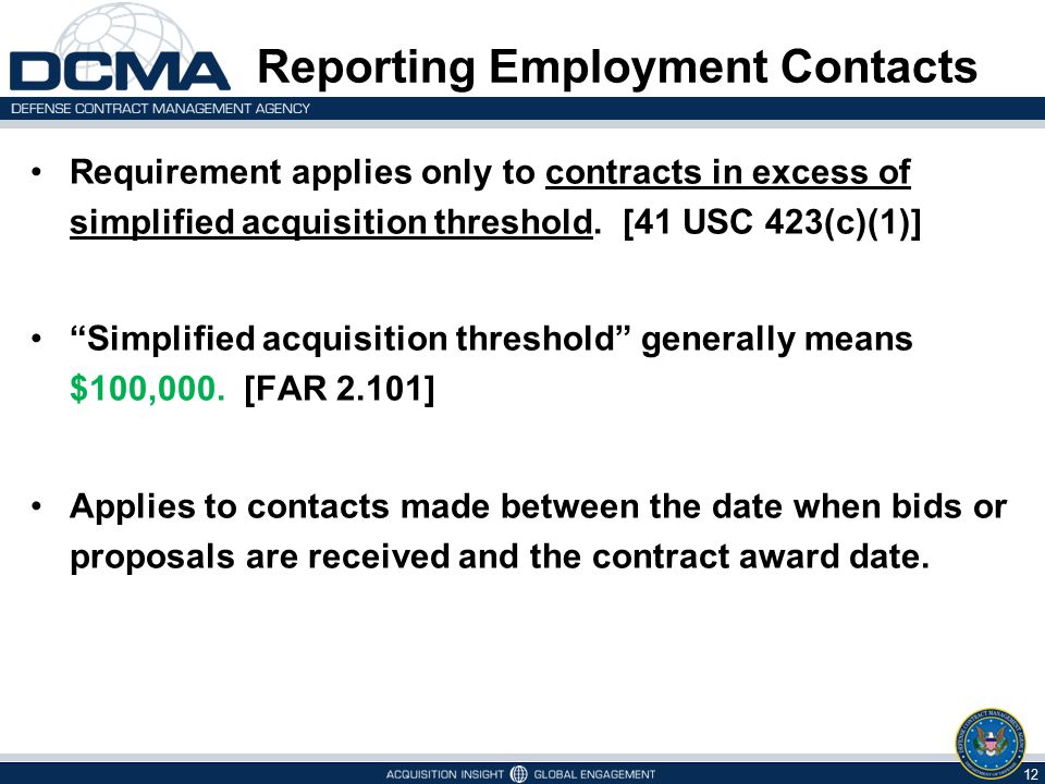 Reporting Employment Contacts