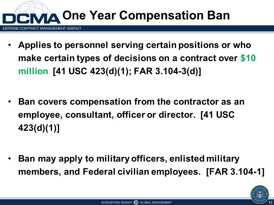 One Year Compensation Ban