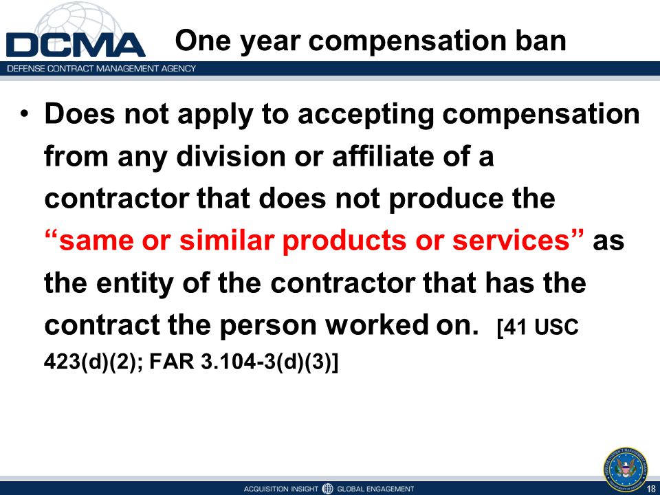 One year compensation ban