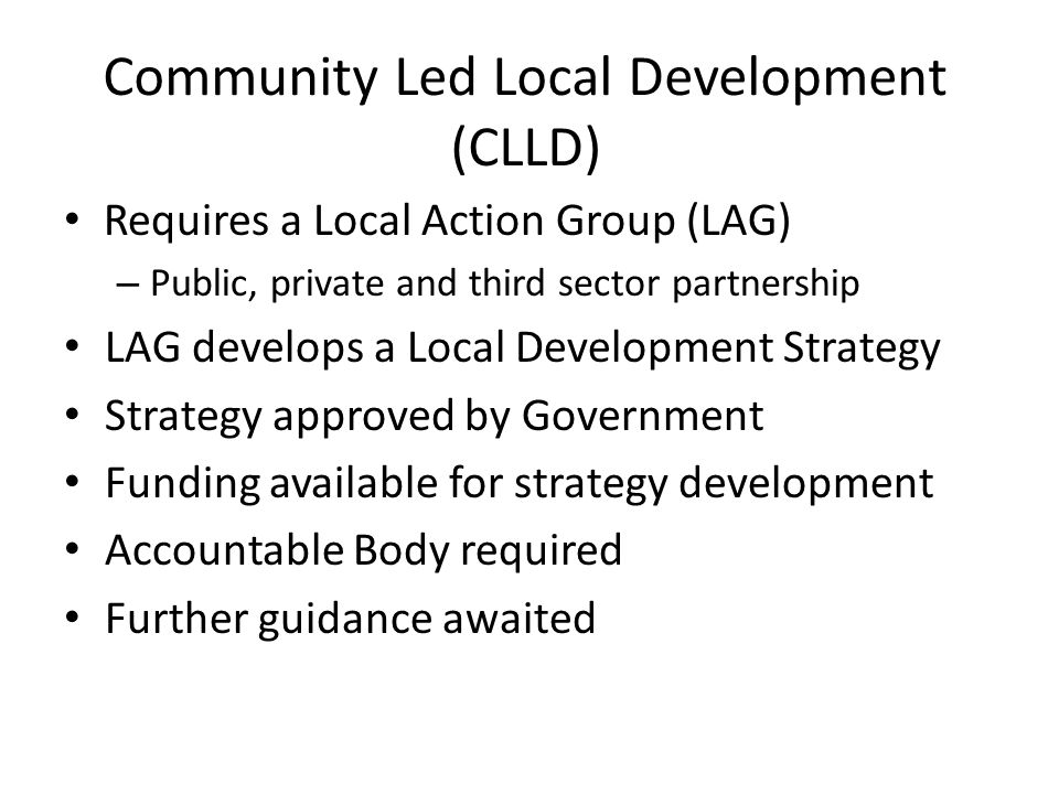 Community Led Local Development (CLLD)