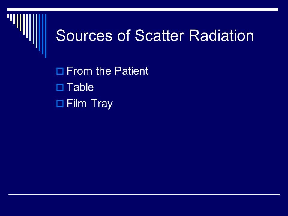 Sources of Scatter Radiation