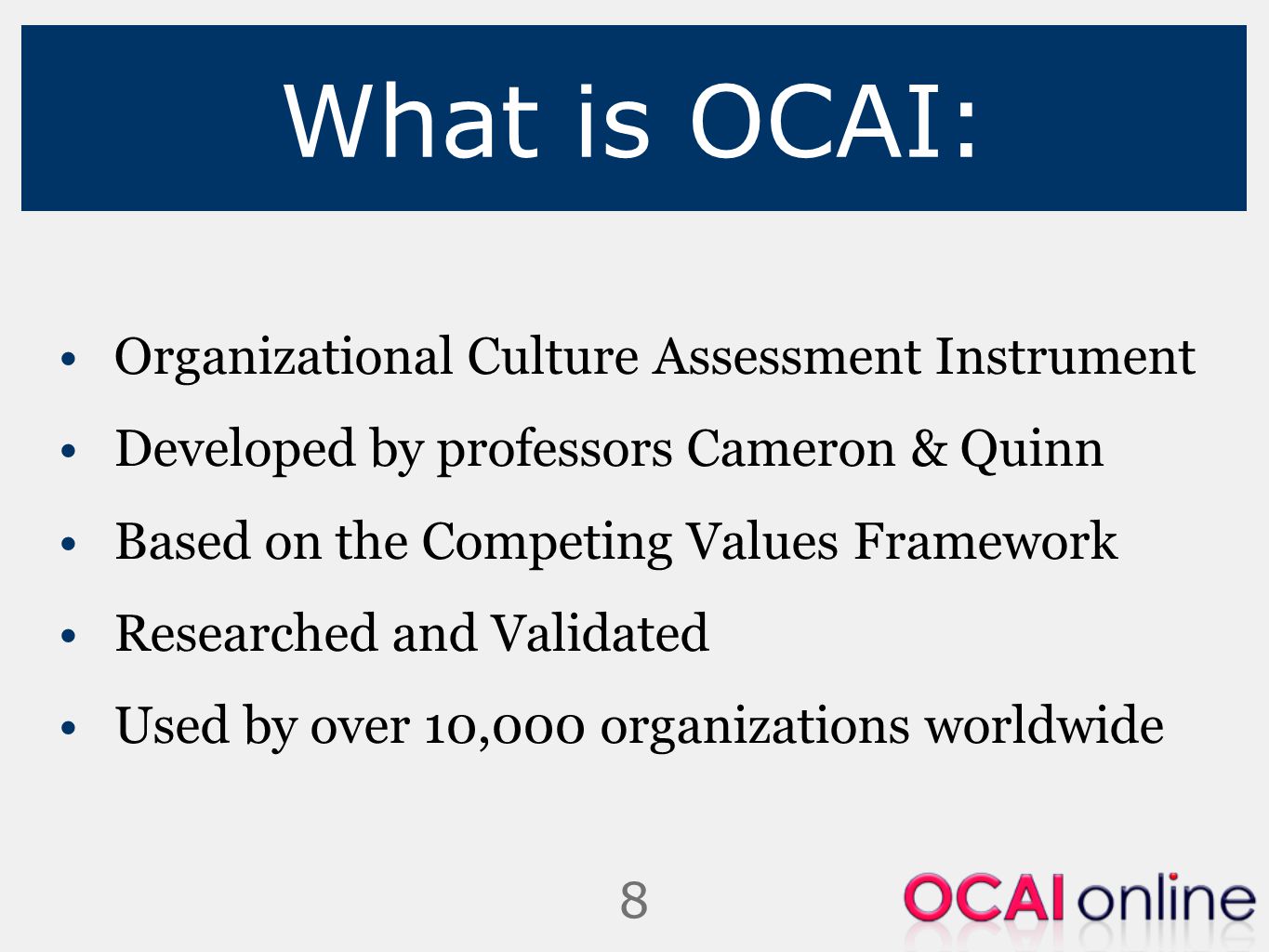 Organizational Culture Assessment Instrument - ppt video online download