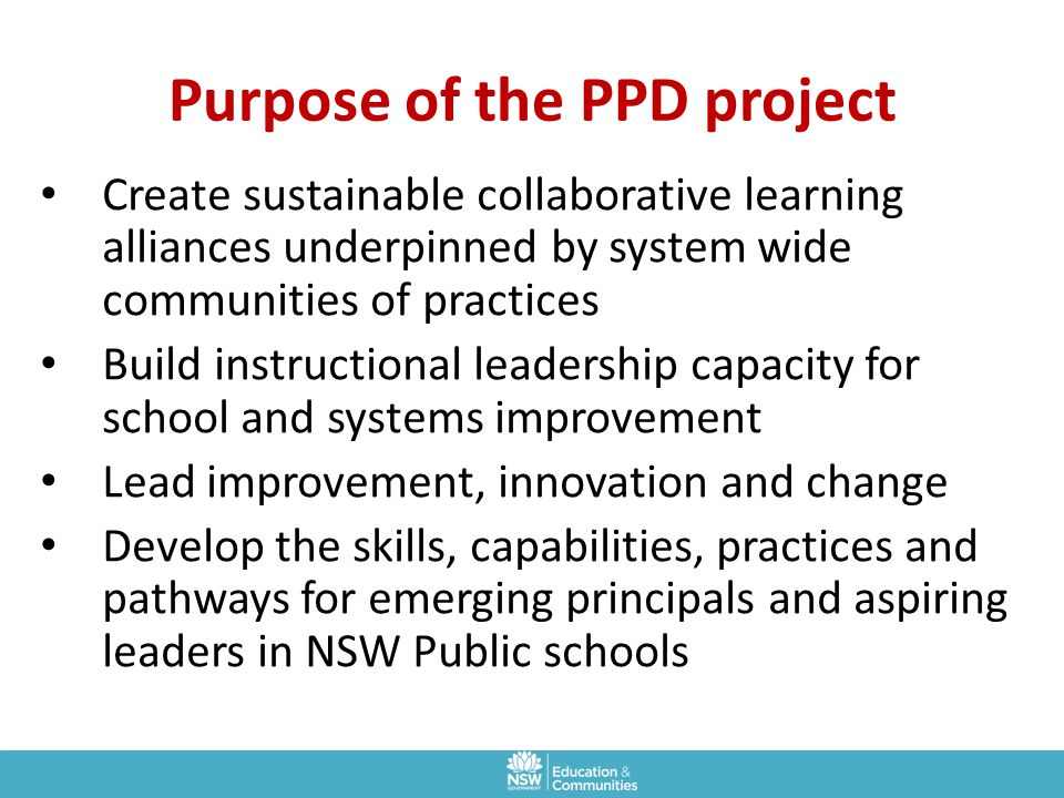 Purpose of the PPD project