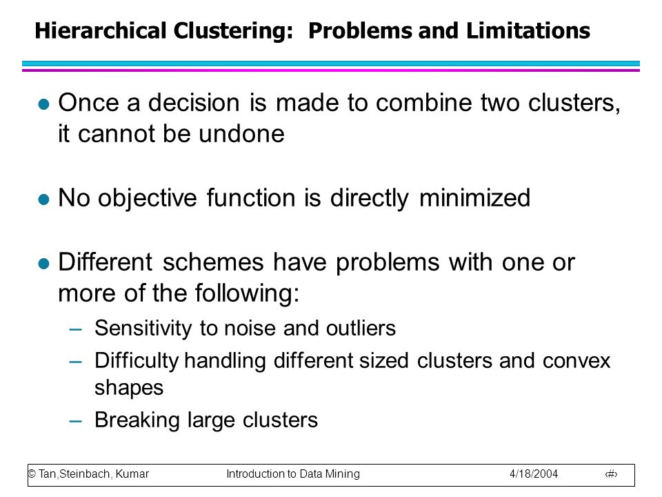 Hierarchical Clustering: Problems and Limitations