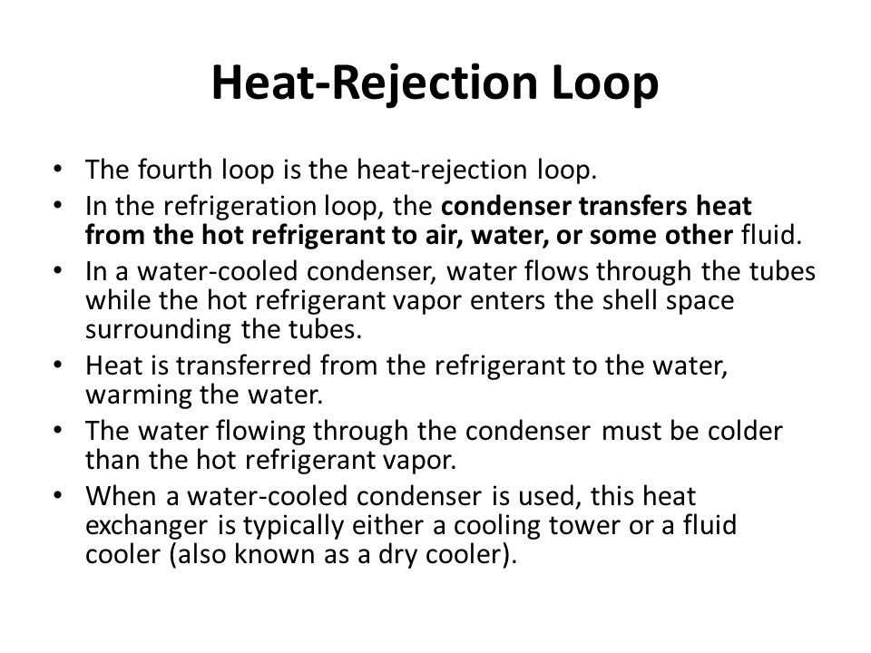 Heat-Rejection Loop The fourth loop is the heat-rejection loop.