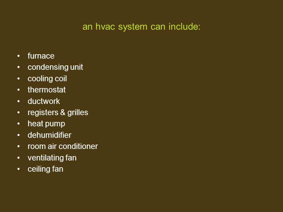 an hvac system can include: