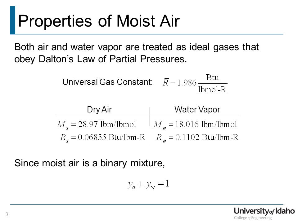 Psychrometric Properties Of Moist Air Ppt Download