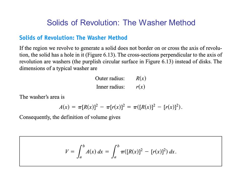 Solids of Revolution: The Washer Method